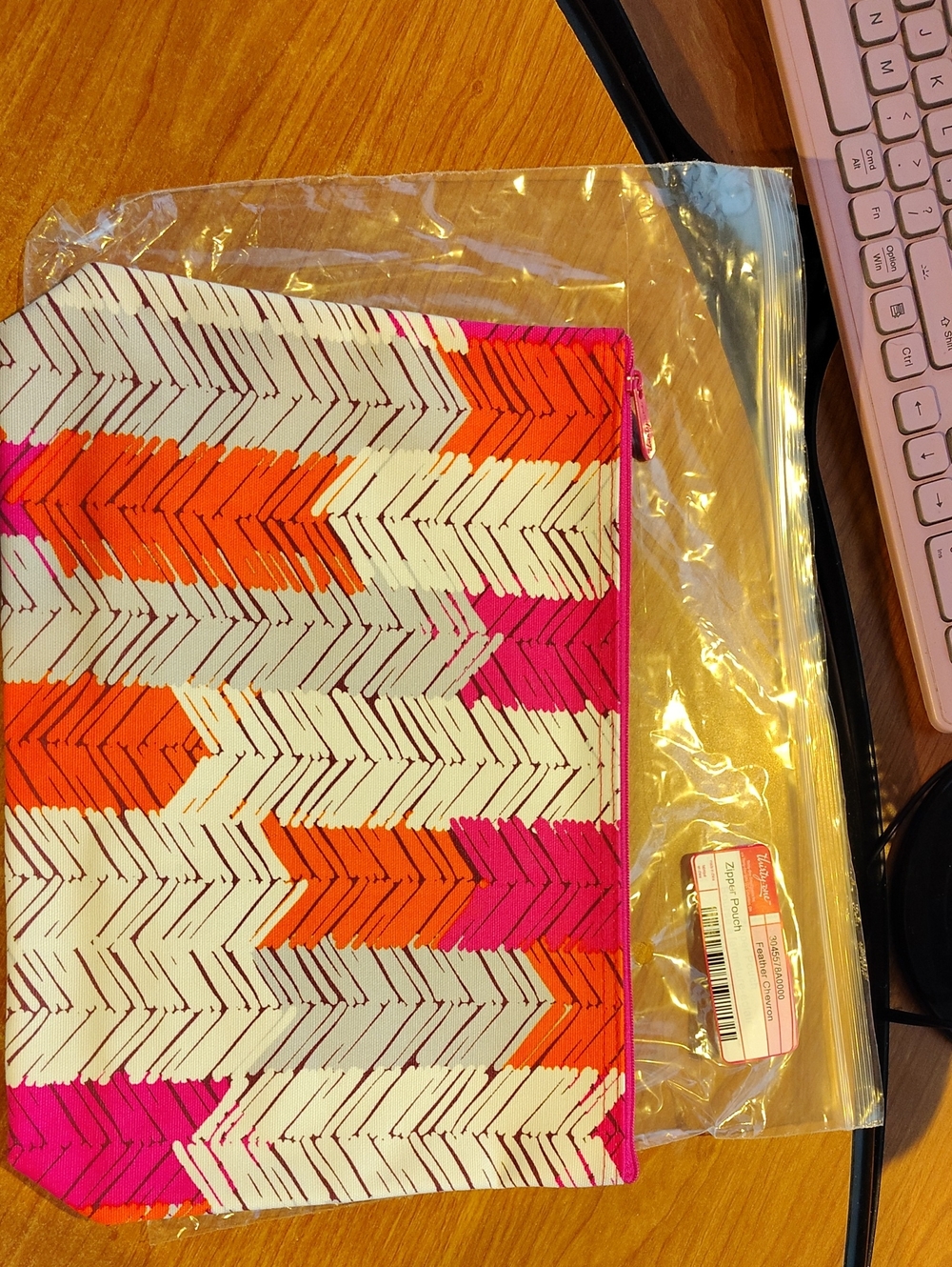 thirty-one Pink, Orange, and White Chevron Zip Pouch